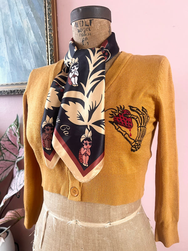 DEADLY SWEET CROPPED CARDIGAN *MUSTARD