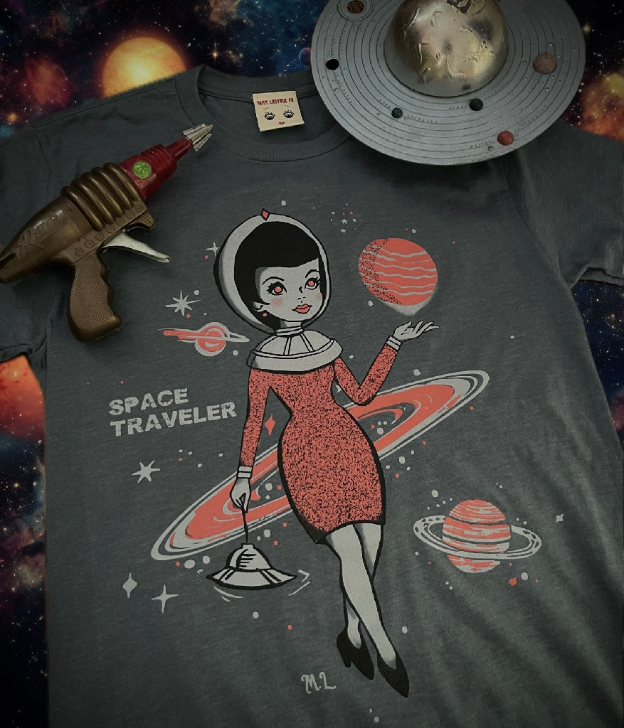 UNISEX SPACE TRAVELER TEE *INDIGO – miss ladybugca