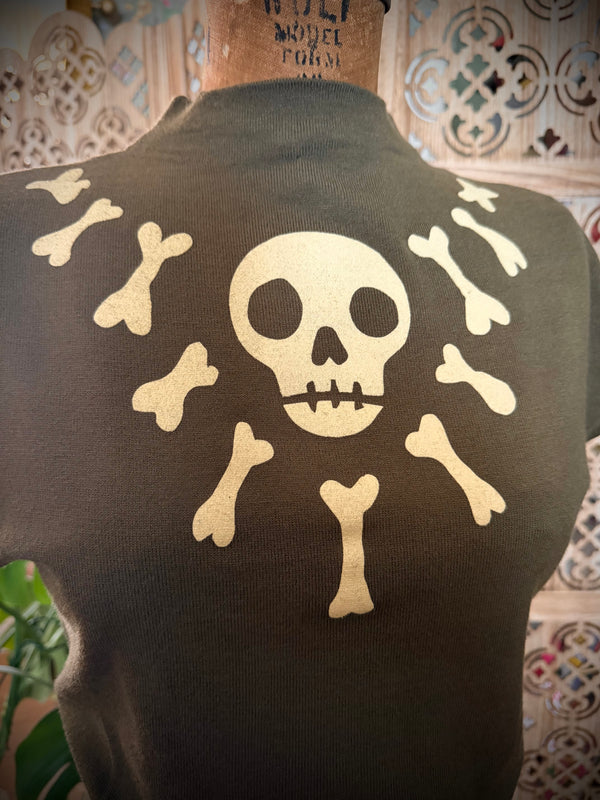 THE LUCKY BONE  CAP SLEEVE SWEATER *OLIVE