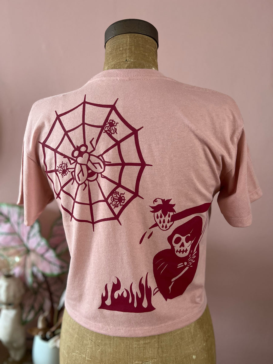 TATTOO FLASH CROPPED TEE *DUSTY PINK