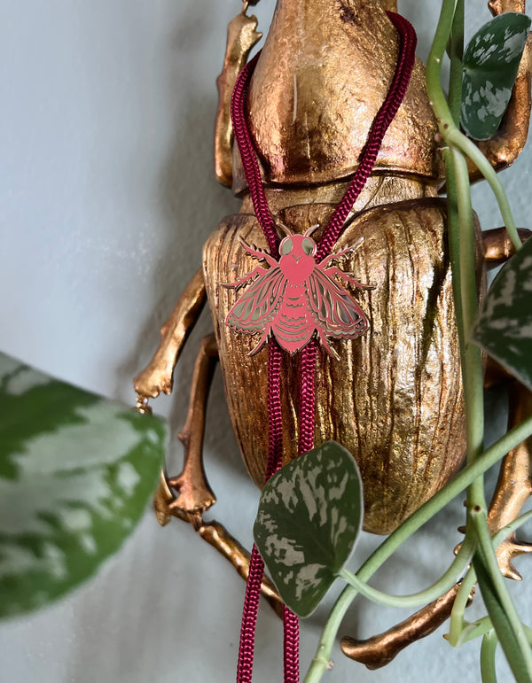LACED WITH TROUBLE FLY BOLO TIE