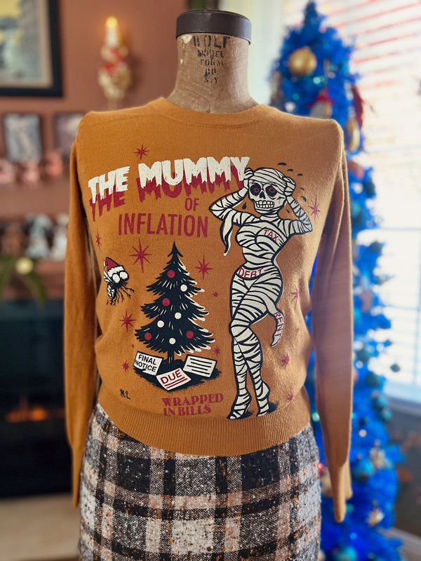 THE MUMMY OF INFLATION LONG SLEEVE SWEATER *MUSTARD