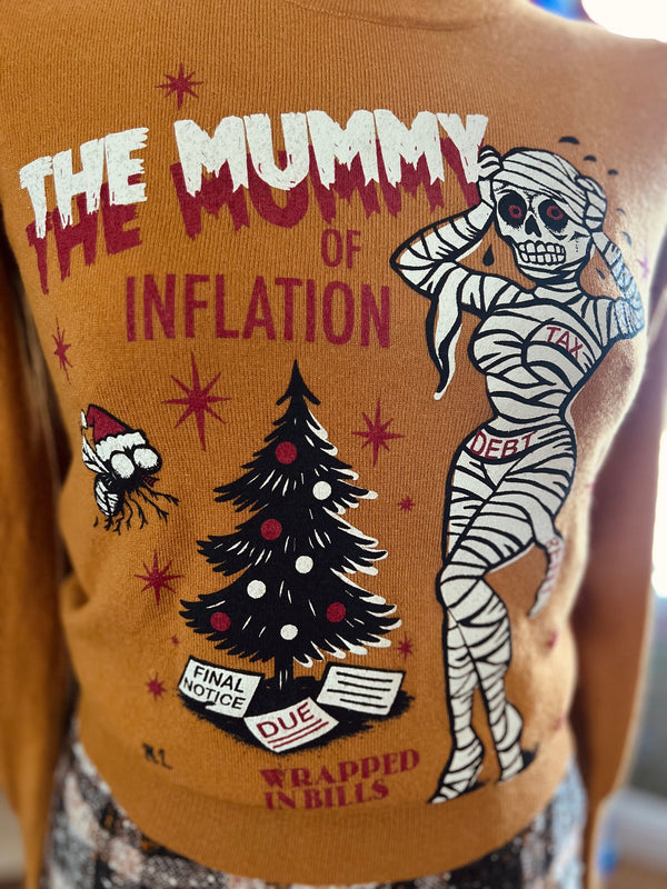 THE MUMMY OF INFLATION LONG SLEEVE SWEATER *MUSTARD
