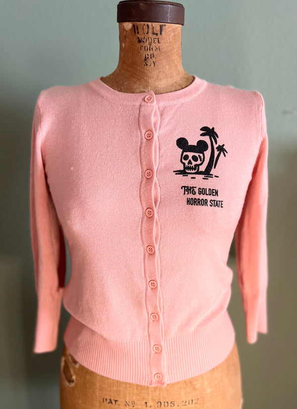 THE GOLDEN HORROR STATE CARDIGANS *PEACH PINK