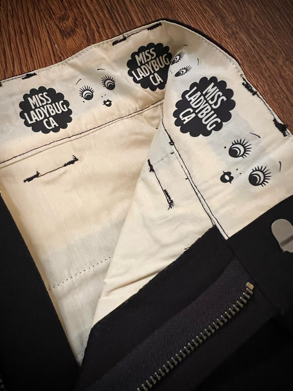 HIGH WAISTED TUCK WORK PANTS *BLACK