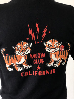 MEOW CLUB HALF SLEEVE SWEATER *BLACK