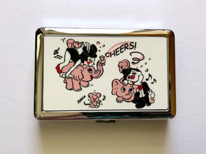CHEERS!PINK ELEPHANT CARD CASE
