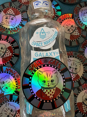 SPACE CATS HOLOGRAPHIC STICKERS