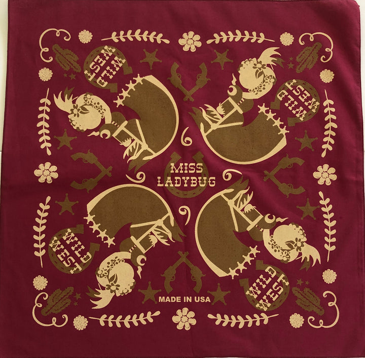 WILD WEST WESTERN BANDANA*BURGUNDY