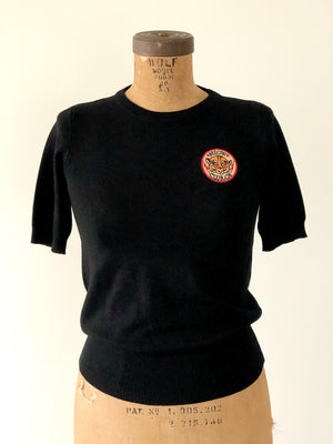 MEOW CLUB HALF SLEEVE SWEATER *BLACK
