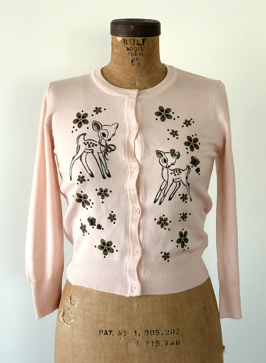 DATING DEERS CARDIGAN *BABY PINK